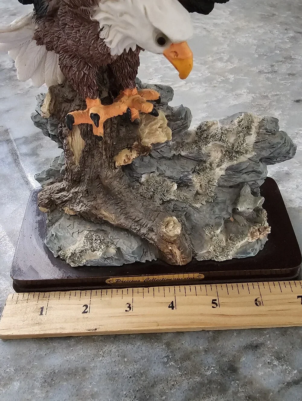 Precious Collection Bald Eagle Resin Table Clock Vintage Italy Style Works NoLen